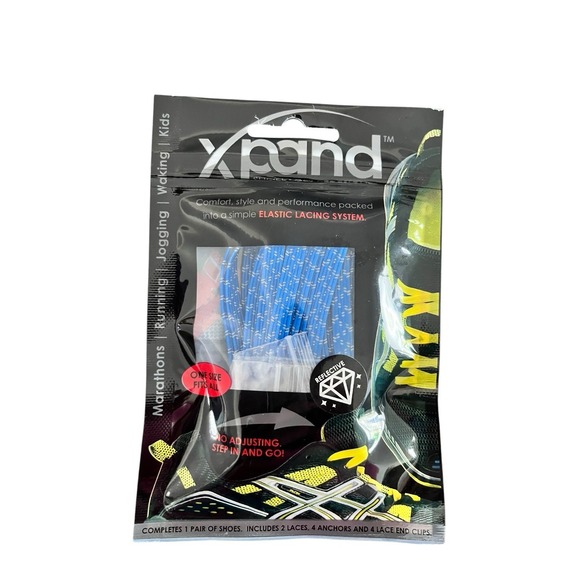 XPAND Accessories - Xpand Laces No Tie Elastic Shoelaces One Size - True Blue Reflective